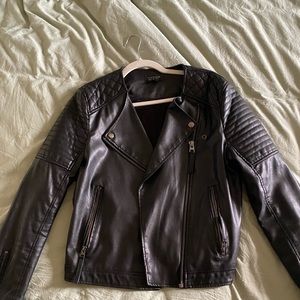 Topshop faux leather quilted Moto jacket